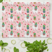 Lamas en cactussen kerstpatroon theedoek (Gevouwen)