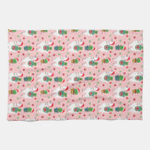 Lamas en cactussen kerstpatroon theedoek (Horizontaal)