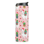 Lamas en cactussen kerstpatroon thermosbeker (Gedraaid links)