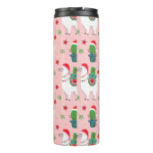 Lamas en cactussen kerstpatroon thermosbeker (Achterkant)