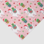 Lamas en cactussen kerstpatroon tissuepapier (Detail)