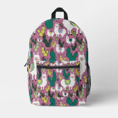 Lamas en cactussen roze bedrukte rugzak (Voorkant)
