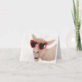 Lamas in de schaduw: februari Wenskaart 4 "x5.6" Feestdagen Kaart