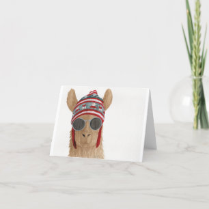 Lamas in de schaduw: juli Wenskaart 4 "x5.6" Feestdagen Kaart