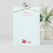 Lama's in Pyjama Slumber Party Bedankkaart (Staand voorkant)