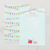 Lama's in Pyjama Slumber Party Bedankkaart (Voorkant / Achterkant)