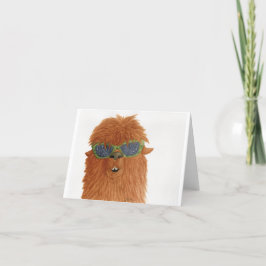 Lamas in tinten: april Wenskaart 4 "x5.6" Feestdagen Kaart