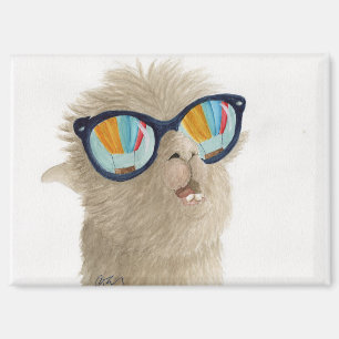 Lamas in tinten: August Magnet 3.5 "x2.5" Magneet