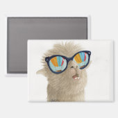 Lamas in tinten: August Magnet 3.5 "x2.5" Magneet (Voorkant / Achterkant)