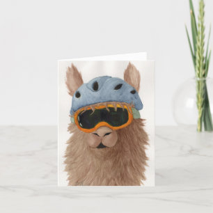 Lamas in tinten: januari Wenskaart 4 "x5.6" Feestdagen Kaart