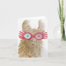 Lamas in tinten: oktober Wenskaart 4 "x5.6"