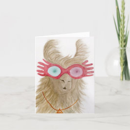 Lamas in tinten: oktober Wenskaart 4 "x5.6" Feestdagen Kaart