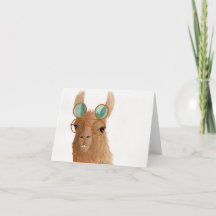 Lamas in tinten: september Wenskaart 4 "x5.6"