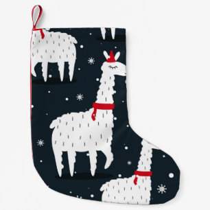 Lamas, met de hand getekende achtergrond. Kleurig  Kleine Kerstsok