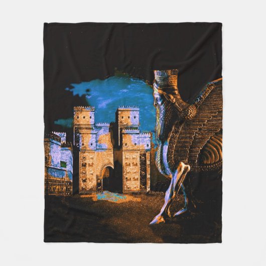 Lamassu en Ishtar Gate fleece deken (Voorkant)
