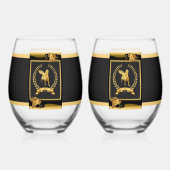 Lamassu Gold Drinkware Set Wijnglas Zonder Voet (Achterkant)