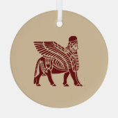 Lamassu Kerstbubbel Glas Ornament (Achterkant)