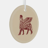 Lamassu Kerstbubbel Glas Ornament (Voorkant Rechts)