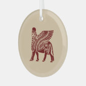 Lamassu Kerstbubbel Glas Ornament (Voorkant links)