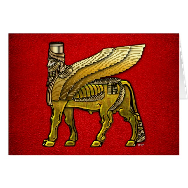 Lamassu taureau ailé babylonien (Devant horizontal)