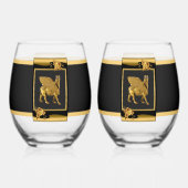 Lamassu (taureau ailé) Verre à vin sans cailleboti (Verso)