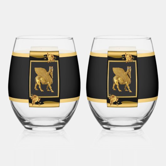 Lamassu (taureau ailé) Verre à vin sans cailleboti (Recto)