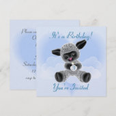 Lamb and Clouds verjaardagsuitnodiging voor kinder Kaart (Voorkant / Achterkant)