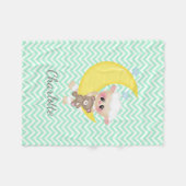 Lamb and Crescent Moon Nursery Fleece Deken (Voorkant (Horizontaal))