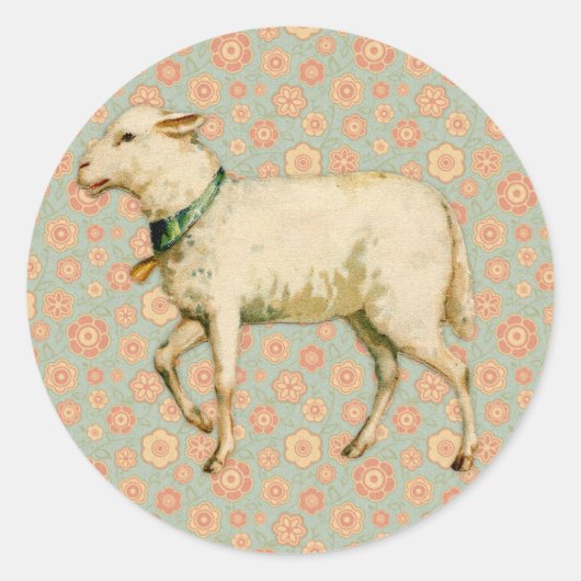  Lamb Art Ronde Sticker (Voorkant)