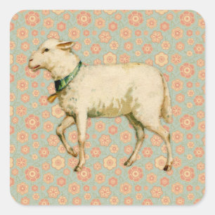  Lamb Art Vierkante Sticker