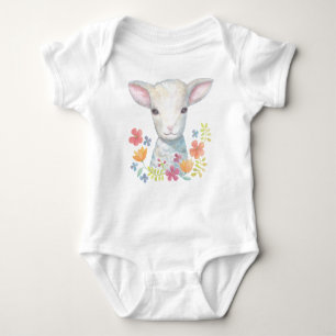 Lamb Baby kleding Christelijk Baby shower Gift She Romper