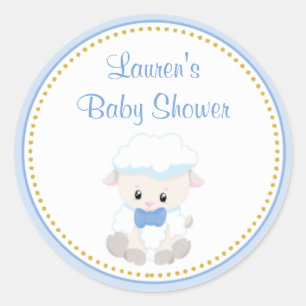 Lamb Baby shower garçon Favoriser Stickers