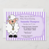 Lamb Baby Shower Invitations (Paars) Kaart (Voorkant)