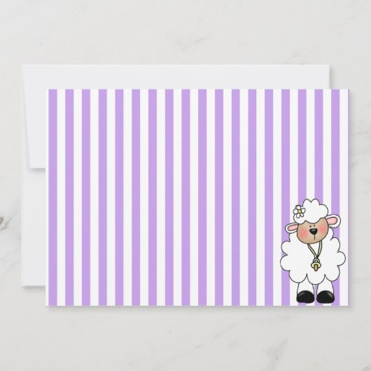 Lamb Baby Shower Invitations (Paars) Kaart (Achterkant)