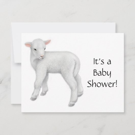 Lamb Baby shower Uitnodiging (Voorkant)
