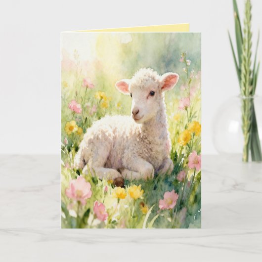 Lamb Bible Verse Customized Easter Card Feestdagen Kaart (Voorkant)