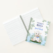 Lamb Blue Floral Baby shower Livre d'or (Intérieur)