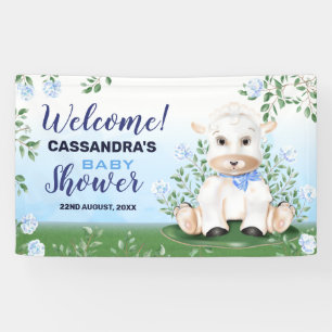 Lamb Blue Floral Baby shower Spandoek