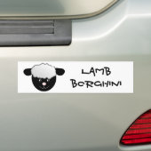 Lamb Borghini grappig Sheep Pun Bumpersticker (Op auto)
