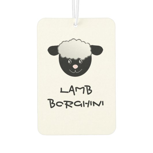Lamb Borghini grappig Sheep Pun Luchtverfrisser (Achterkant)