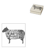 Lamb Butcher Grafiek Rubberstempel (Gestempeld)