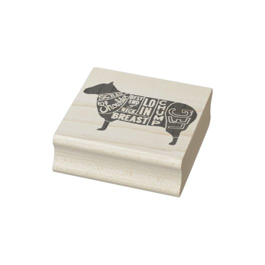 Lamb Butcher Grafiek Rubberstempel (Stempel)