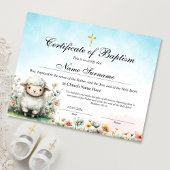 Lamb Certificate of Baptism, Baby Dedication