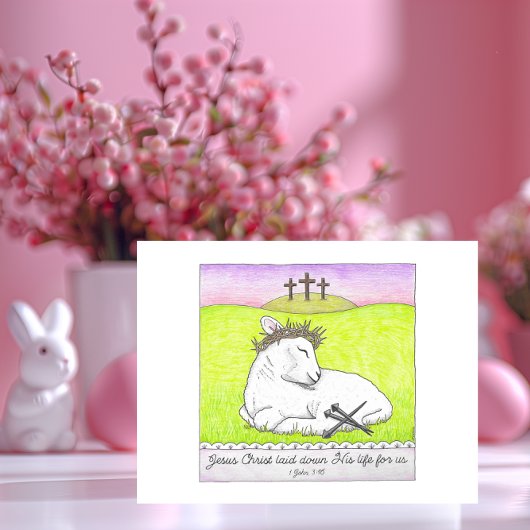 Lamb Crown of Thorns Carte postale Inspirative