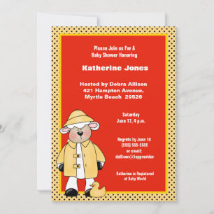 Lamb en Ducky Baby shower Invitation Kaart