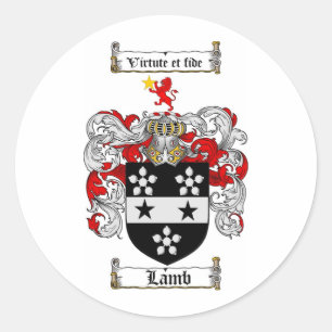 LAMB FAMILY CREST - LAMMEREN WAPEN RONDE STICKER