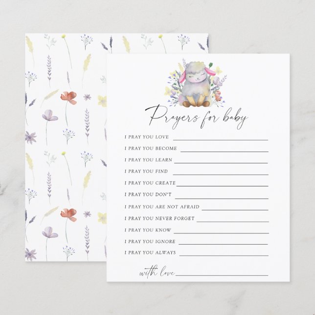 Lamb - Feestspel | Gebed voor baby spel (Voorkant / Achterkant)