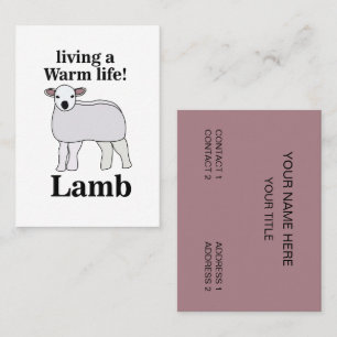 Lamb Living Een Warm Leven Grappig Lam Visitekaartje