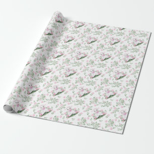 Lamb Rozen Floral Baby shower Cadeaupapier
