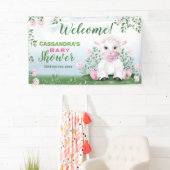 Lamb Rozen Floral Baby shower Spandoek (Insitu)